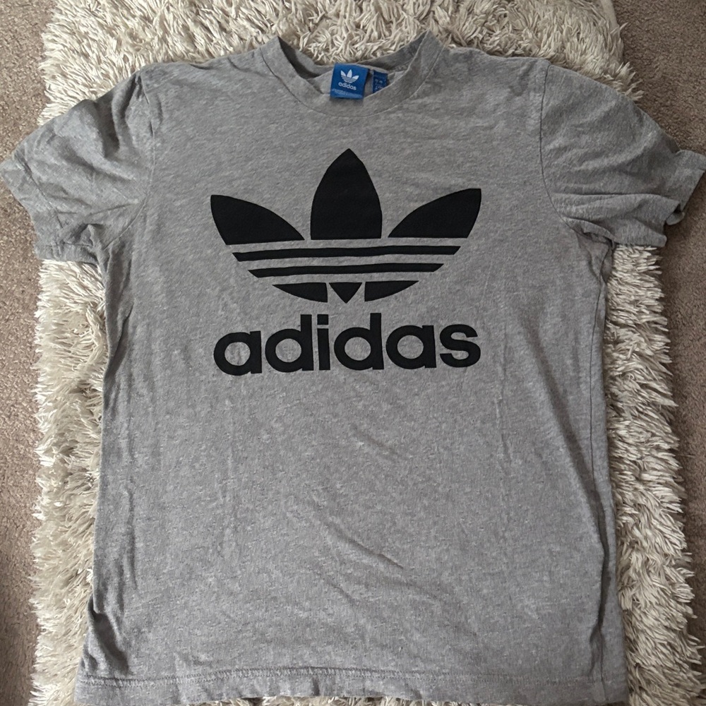 Adidas Men's Heather Gray Tee with Black Logo